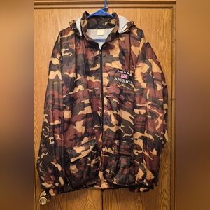 Camo Hooded Windbreaker Jacket - Brown/Tan Camouflage
